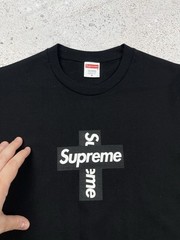 Supreme Cross Box Logo Black Tee Shirt AW20 Made in USA Men Size S