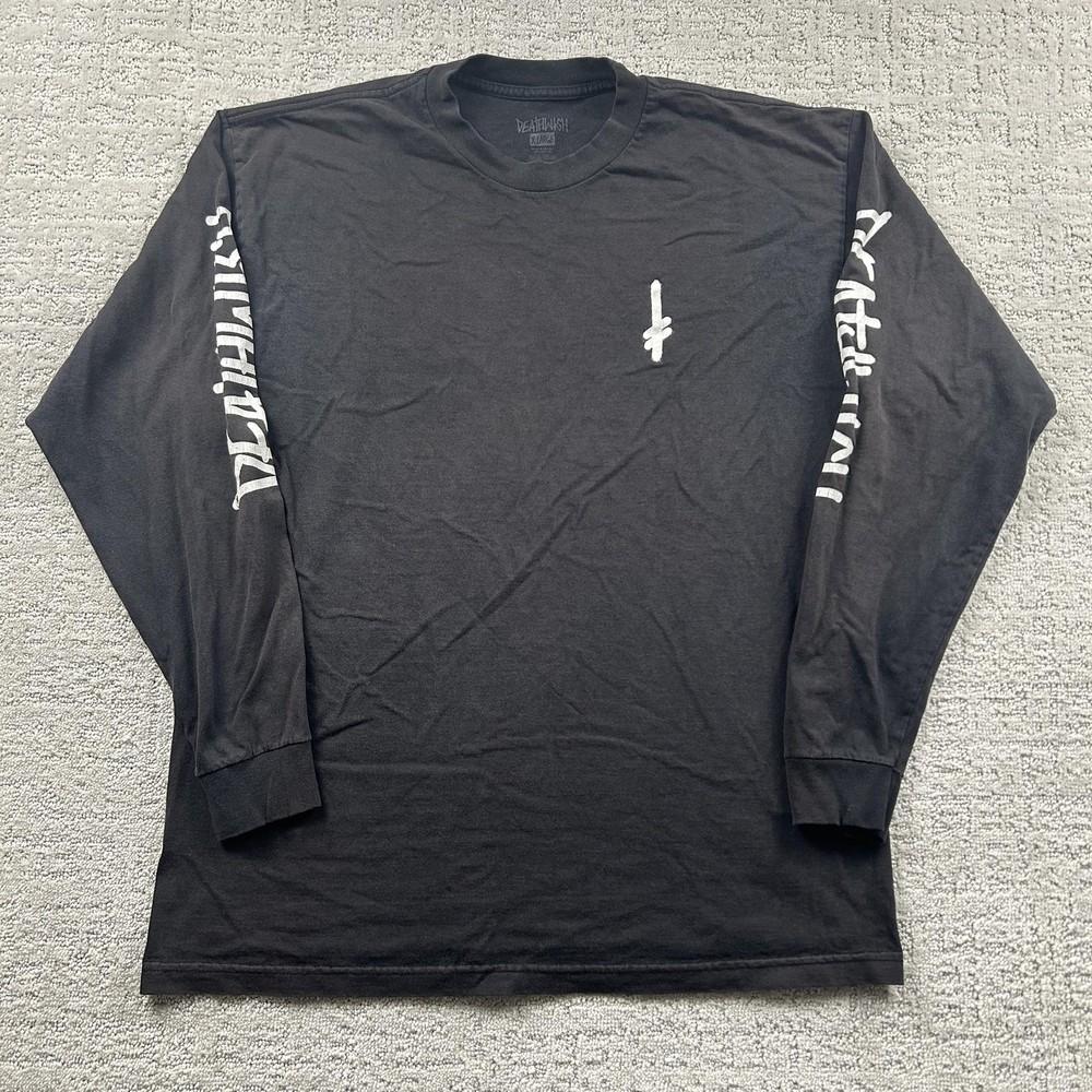 Deathwish Shirt Mens XL Black Logo Graphic Long Sleeve Tee Tagless Skateboard