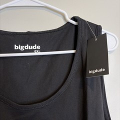 Big Dude Tank Sz 6X Men’s Big and Tall Black Shirt Summer Workout Gym Muscle NEW
