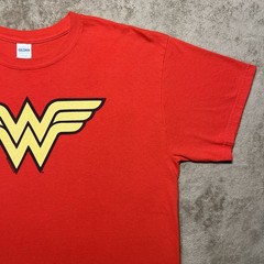 Wonder Woman Logo Graphic T Shirt Mens Large Red Retro DC Justice League Tee