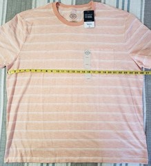 St. John’s Bay Men’s Pocket T-Shirt XXL Peach Heather Striped Short Sleeve NWT