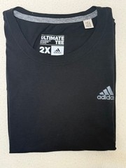 Adidas Ultimate Tee Moisture Wicking Men’s Crew Neck T-Shirt – Black – 2XL