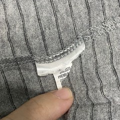 Banana Republic Shirt Mens M Gray Black Striped Premium Wash Tee Crew Neck