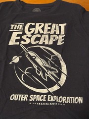 Boredwalk T-Shirt Great Escape Space Exploration Retro Womens XL black spaceship