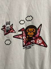 A BATHING APE Baby Milo Store Art T-Shirt Rare White Tee Large BAPE