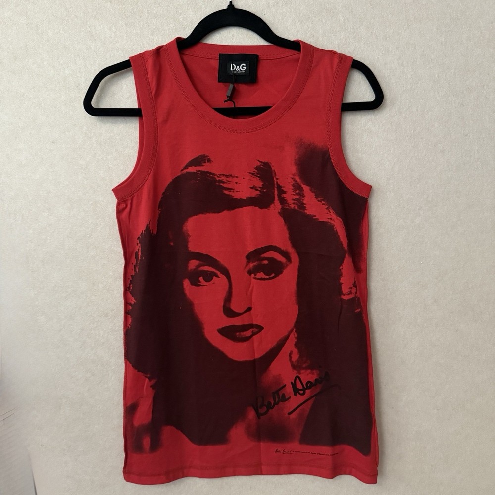 Dolce & Gabanna Hollywood Icon Bette Davis Tank Top Shirt Mens Italian 40 US S/M