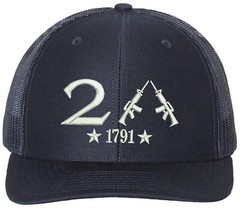 Only 2A The 2nd Amendment Richardson Embroidered One Size Fits All Trucker Hats