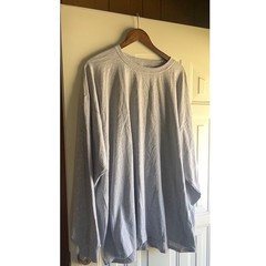 Jerzees Hi-Densi T Gray Long Sleeve T-Shirt 3XL Basic Crew Neck Casual Top
