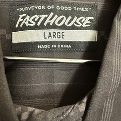FASTHOUSE MENS LARGE SMS GALLERY SS BUTTON-UP SHIRT VINTAGE BLACK