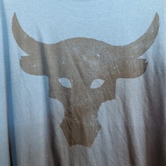 Under Armour Shirt Mens 2XL Project Rock Brahma Bull Basic T-Shirt Gradient Blue
