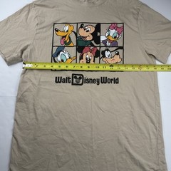 Disney Mens T-Shirt Medium Tan Cotton Walt Disney World Mickey Mouse Graphic Tee