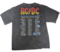 AC/DC Blow Up Your Video T Shirt Mens Small Black Acid Wash Distressed Rock Tee
