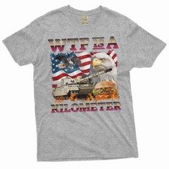 Men’s Funny 4th of July WTF is a Kilometer T-shirt usa patriotic shirts for men