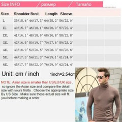 Men Cotton High Neck Pullover T-shirts Long Sleeve Tops Stretch Undershirt Basic