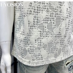Men’s Houndstooth Camouflage Print T-Shirt Summer Short Sleeve Casual Tee Top