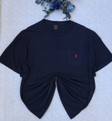 Polo Ralph Lauren-Homme- Blue Navy Logo Red T-Shirt Size-XXL-Men’s Cotton-