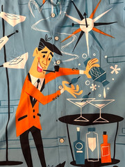Royaura Hawaiian Shirt Men’s Medium Retro 1950’s Cocktail Bartender Martini NWT