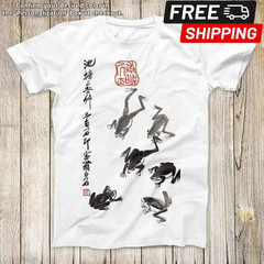 Matsumoto Hoji Frog Flying Frogs Japanese Art Top Tee Best Cute Tee Unisex Shirt
