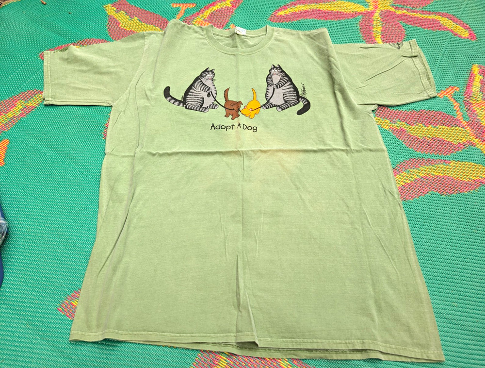 Adopt A Dog Size 2XL Crazy Shirts B. Kliban Cat Short Sleeve Crew Neck