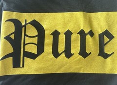 Black Pure Atlanta Designer T Shirt Size M Golden