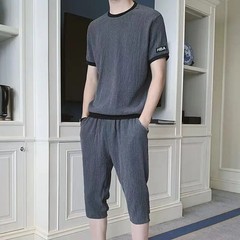 Summer Casual Sports Ice Silk ort Sve T-irt Seven-Foot orts Loose Large Size Two