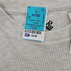 Rocawear Shirt Men’s 2XL Gray Waffle Knit NEW Long Sleeve Stretch NWT Sleepshirt