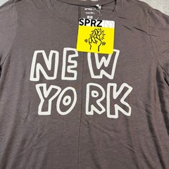 Uniqlo SPRZ NY Keith Haring T-Shirt Men M Brown New York Graphic Cotton Modal