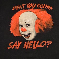 IT The Movie Pennywise Graphic T-Shirt Mens XL Black Excellent Say Hello Clown