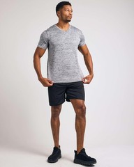 5 Pack: Men’s V-Neck Dry-Fit Moisture Wicking Active Athletic Tech Performanc…