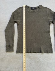 RRL Ralph Lauren Shirt Mens Medium Olive Green Waffle Knit Thermal Long Sleeve
