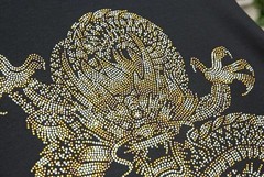 New Fashion Dragon Rhinestone Summer Short Sleeve Luxury Men Streetwear T-Shirt