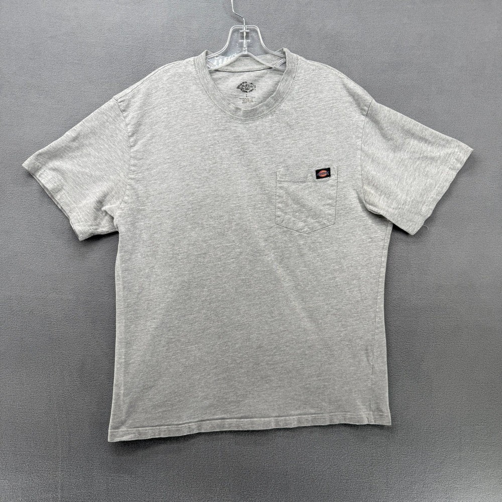Dickies Mens Gray Short Sleeve Pocket T Shirt Size L Cotton Polyester Workwear