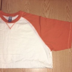 B30 New Men’s Cotton White/Burnt Orange Baseball Style Look T-Shirt size Large