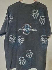 90s Vintage Harley Davidson All Over Print Tshirt XL Wolf Single Stitch Rare