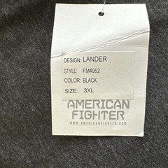 American Fighter Mens T-Shirt LANDER Athletic Biker GYM Black MMA Size 3XL New