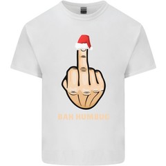 Bah Humbug Finger Flip Funny Christmas Rude Mens Light Cotton T-Shirt