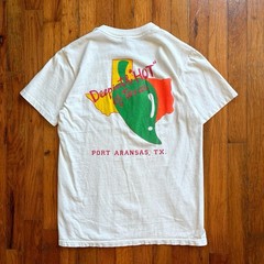 Vintage 1980’s Single Stitch Tropical Wave White Graphic Tee Shirt – Medium