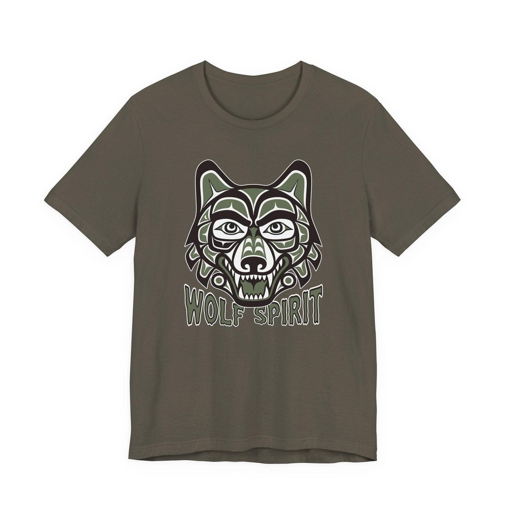 Wolf Spirit T-Shirt | Red & Black Indigenous Formline Wolf Head Tee Shirt