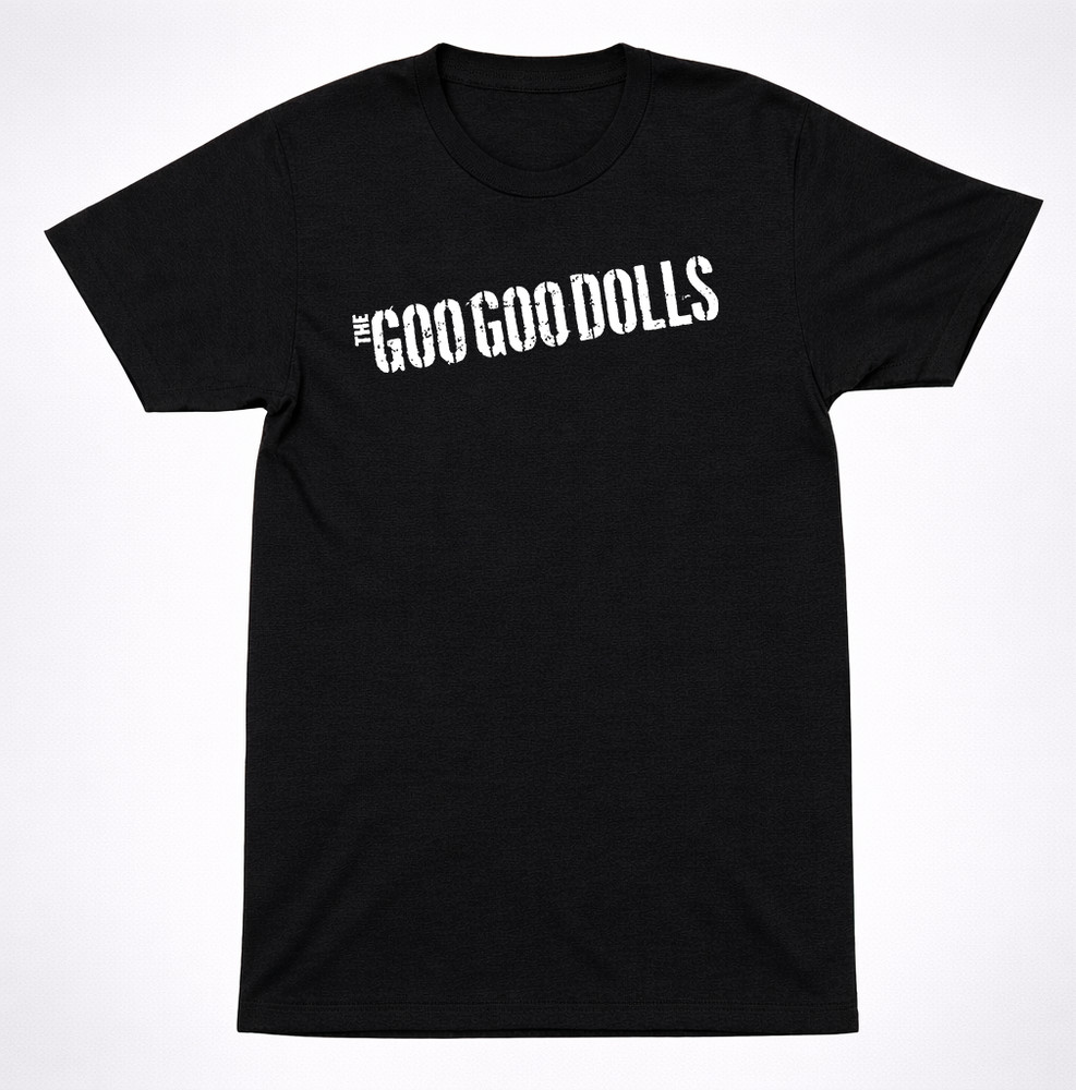 Goo Goo Dolls Text Logo Shirt Alternative Rock Band Minimal Black Graphic Shirt