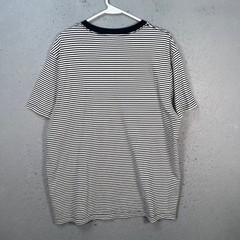 J. Crew Mens XL Sueded Jersey Striped T-Shirt Black & White Classic 100% Cotton