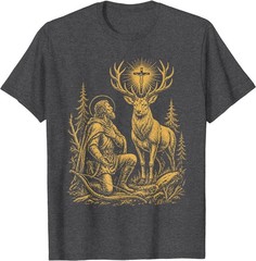 St. Hubert and the Stag Christian Hunter Vision Art T-Shirt