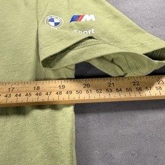 Puma BMW Motorsport Shirt Men Small Green Olive White Racing Spellout Graphic