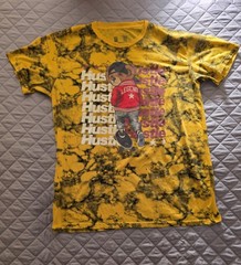 Hustle Xl Men Yellow And Black Pullover Shirt With Bear Design On Front