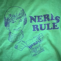 Fruit of the Loom Heavy Cotton Green Nerds Rule Graphic T-Shirt M Crew Neck