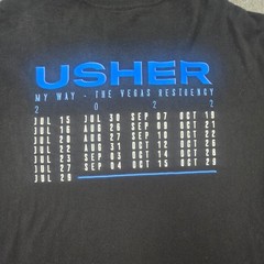 USHER The Vegas Residency 2022 T-Shirt Sz XL Black Double-Sided Concert R&B