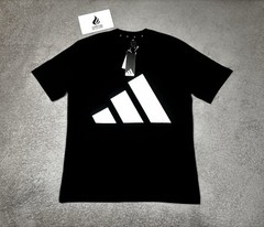 adidas Essentials Big Logo Cotton Tee T-Shirt Black White Mens Size M JE8945 New