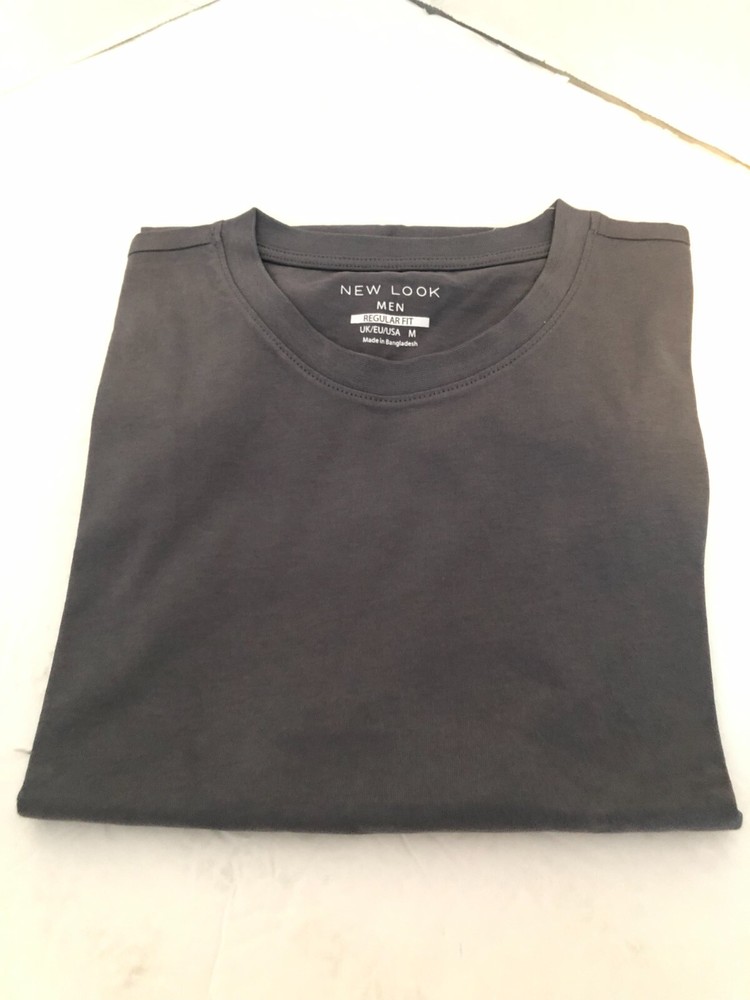 T-Shirt Short Sleeves Gray New Look Size Medium