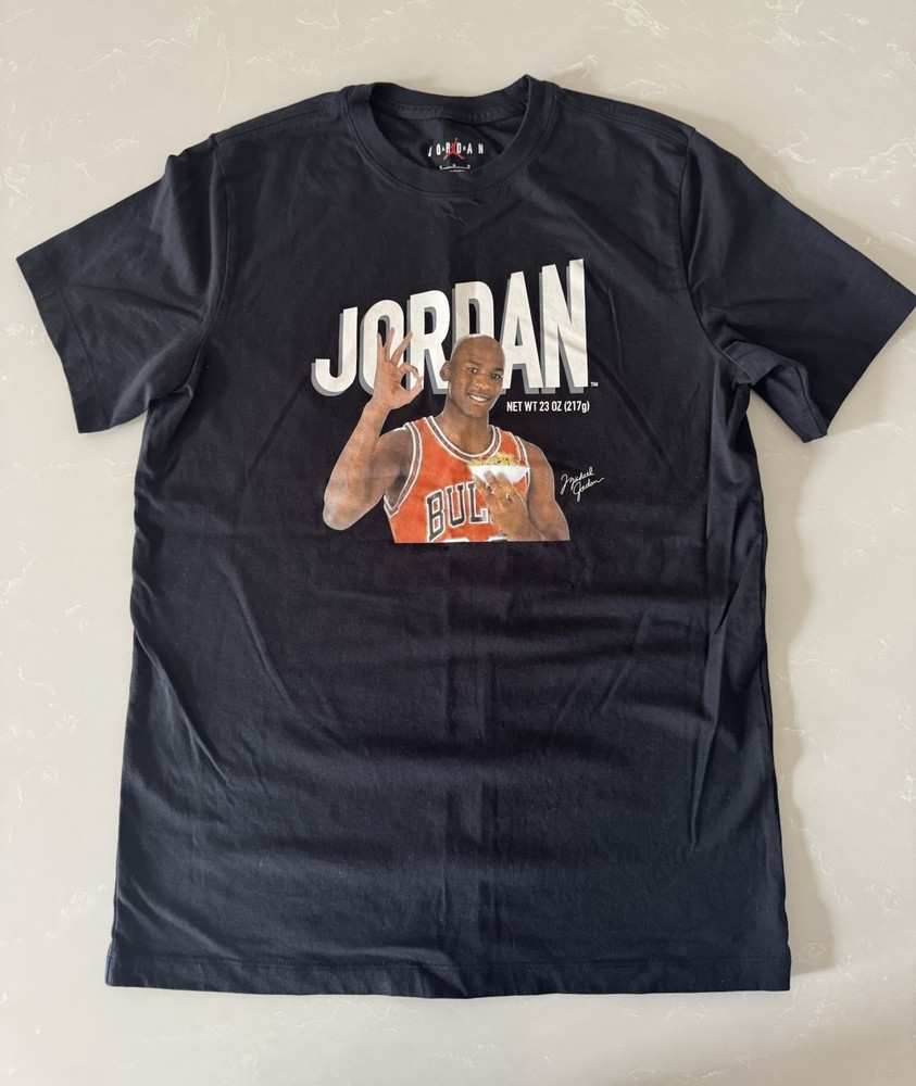 Jordan Michael Jordan Cereal Bowl Graphic T Shirt Men’s Medium Black Jumpman