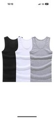 Lot Of 12 White/black Medium A-Shirt/ Tang Top Special,Last Of Inventory