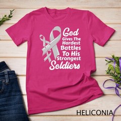Brain Cancer Awareness Ribbon Fight Chemo Faith Soldiers God Unisex T-shirt